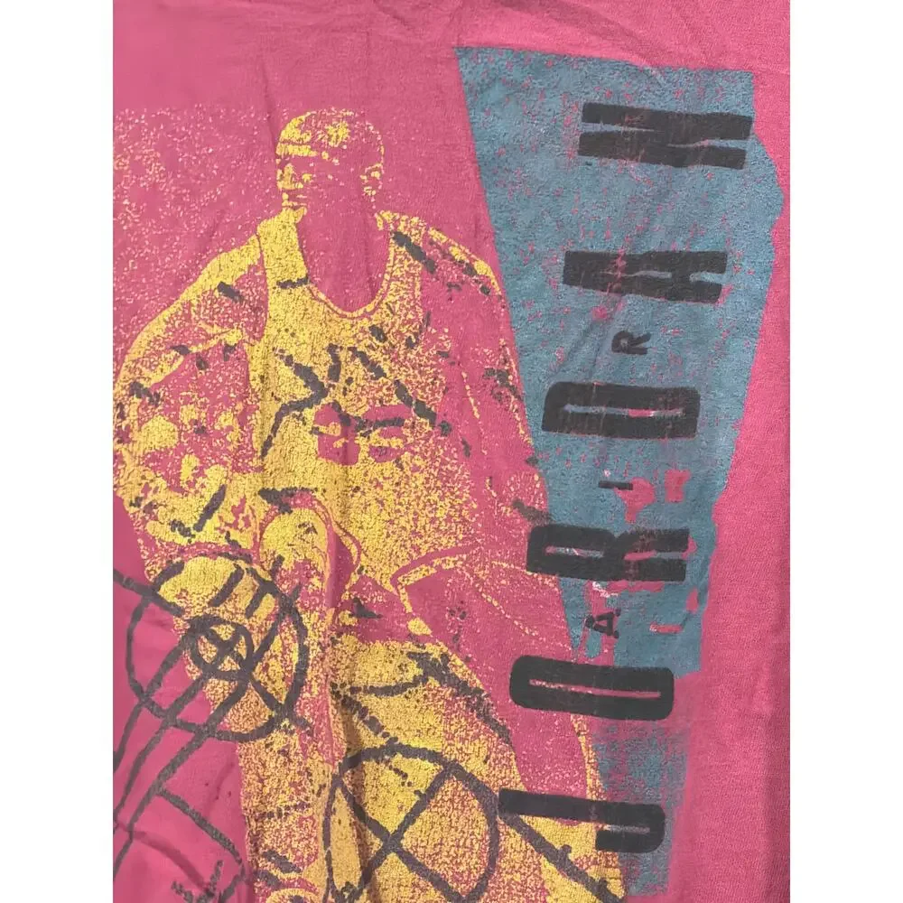 VINTAGE Nike Michael Jordan T Shirt Men XL Single Stitch White Tee 90’s Grey Tag